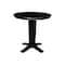 International Concepts 36 in. Solid Wood Round Top Dining Table with 4 Counter Height Stools in Black K46-36RT-23B-S102-4 - alternate 4